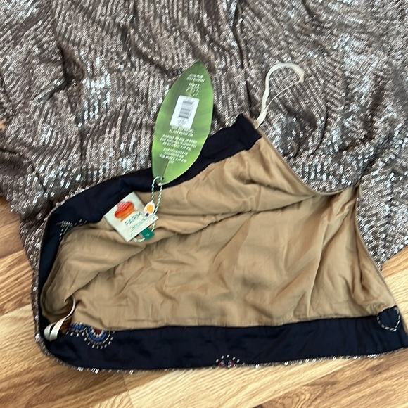 Anthropologie Farm Rio Gold Sequin Tiered Ruffle Midi Skirt Size Large - Picture 12 of 16